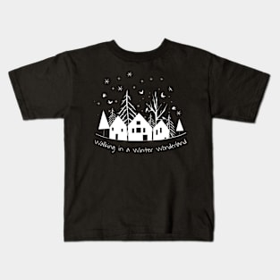 Winter quotes with cute home design Kids T-Shirt